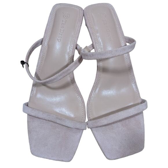 NWT The Drop blush pink Avery strappy faux suede chunky heel - Picture 2 of 7